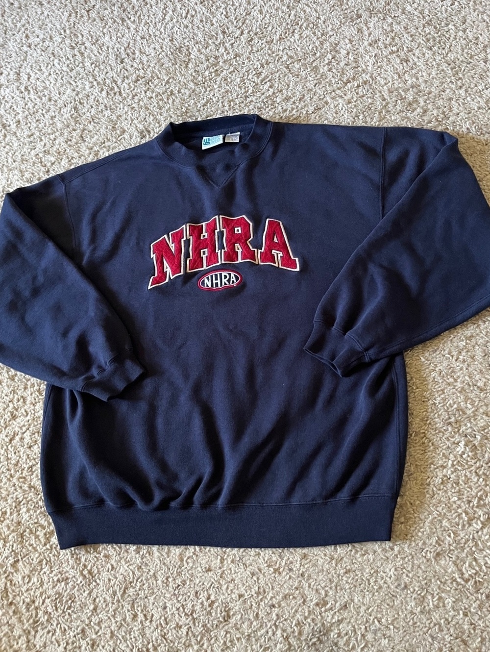 Main Gate Vintage NHRA Navy Blue Pullover Sweatshirt
